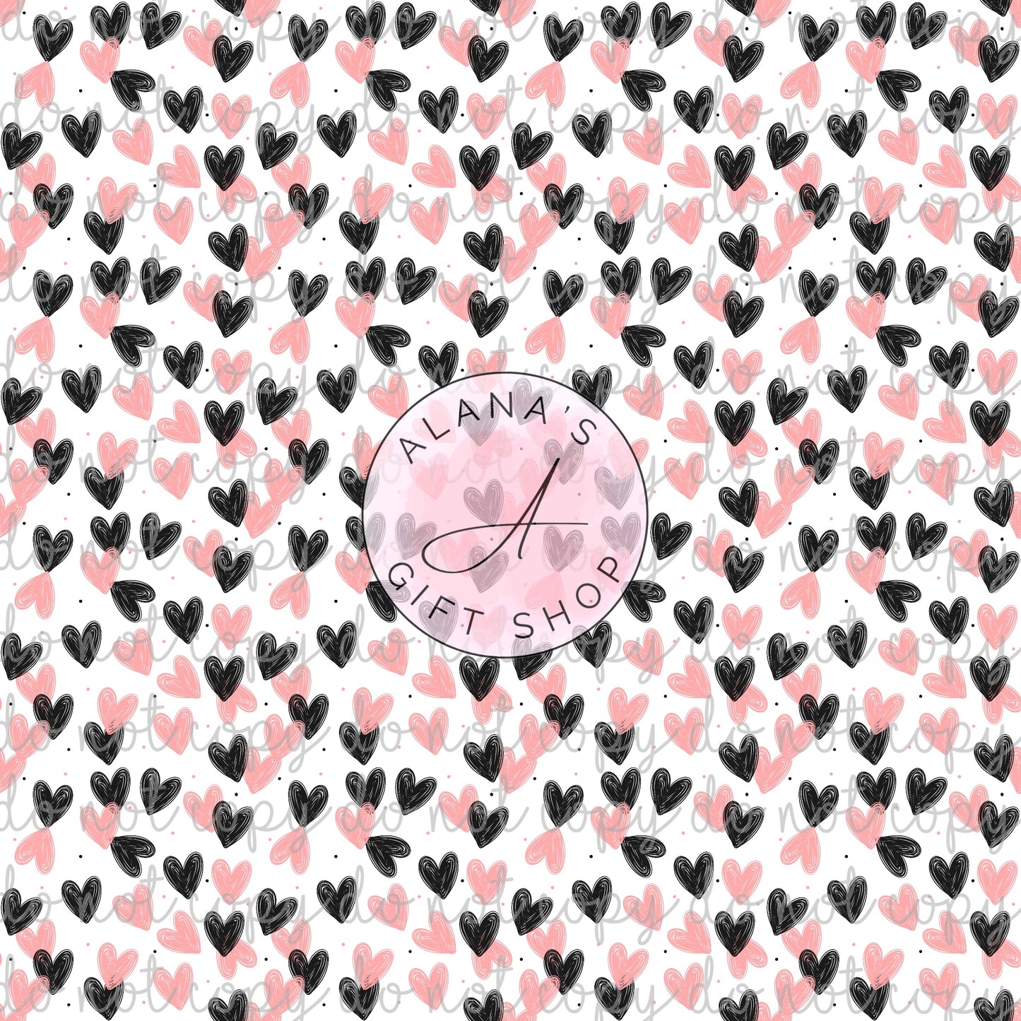 0434 Pink And Black Hearts