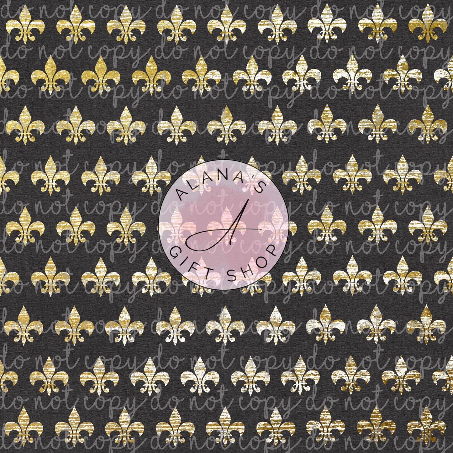 0362 Fleur De Lis Black And Gold