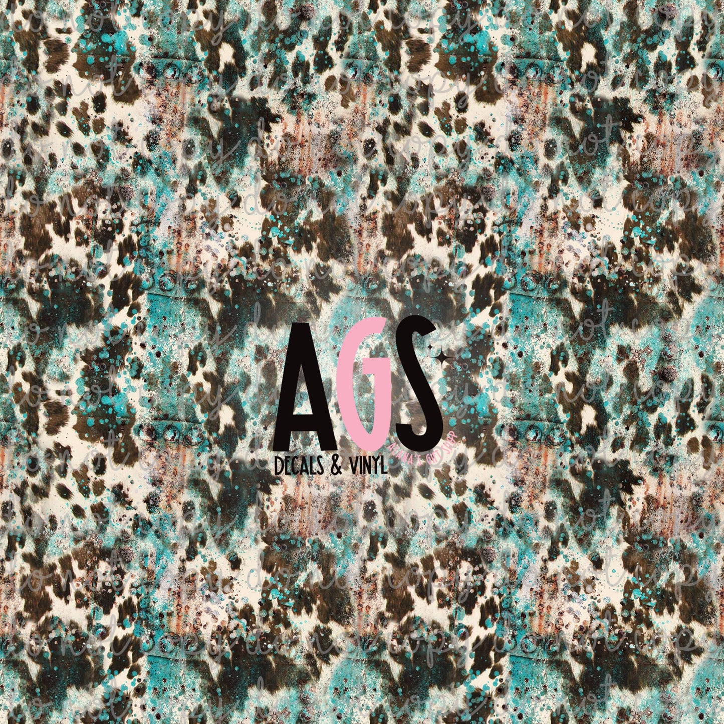 0533 Rustic Turquoise Cowhide