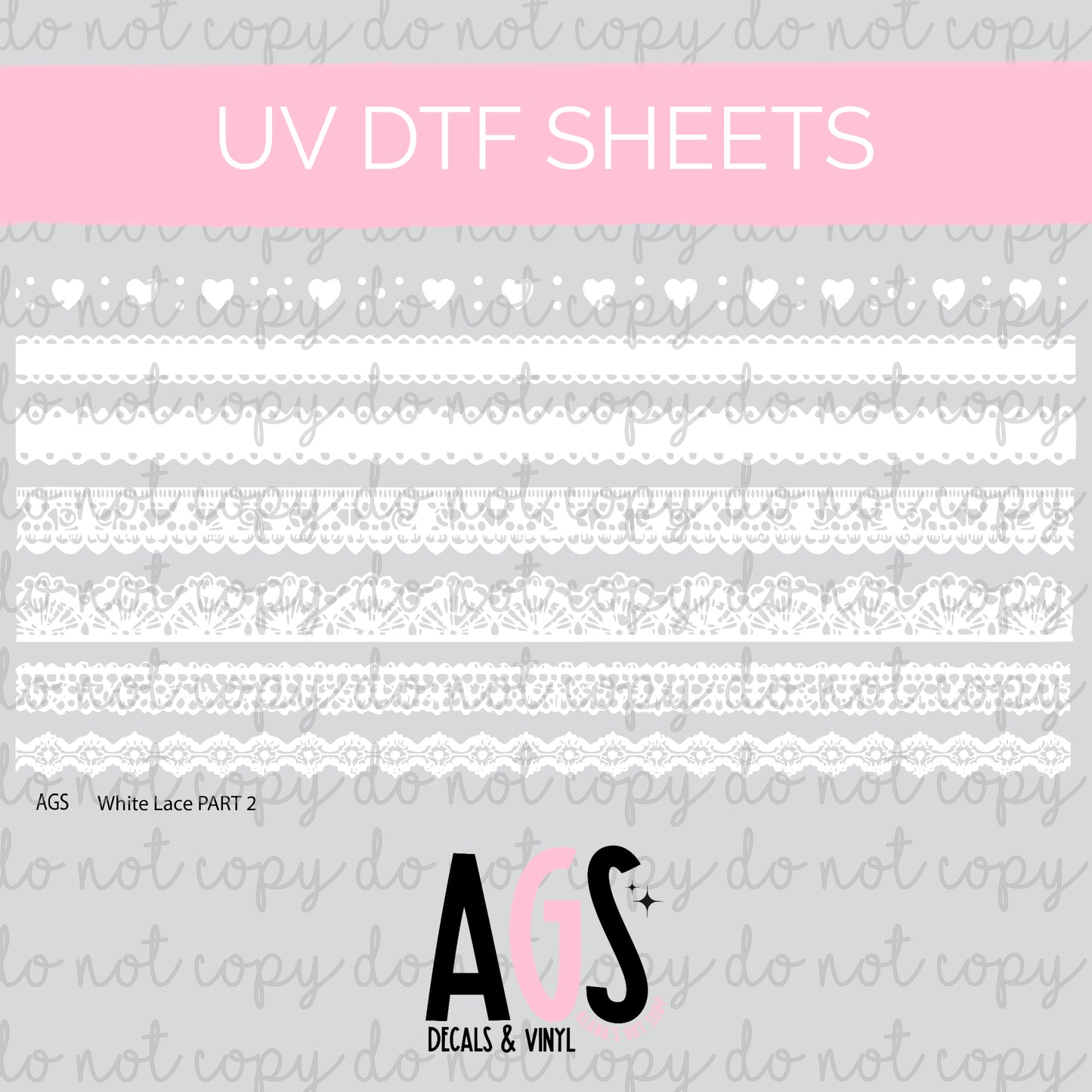 UV DTF SHEET 099 White Lace Part 2
