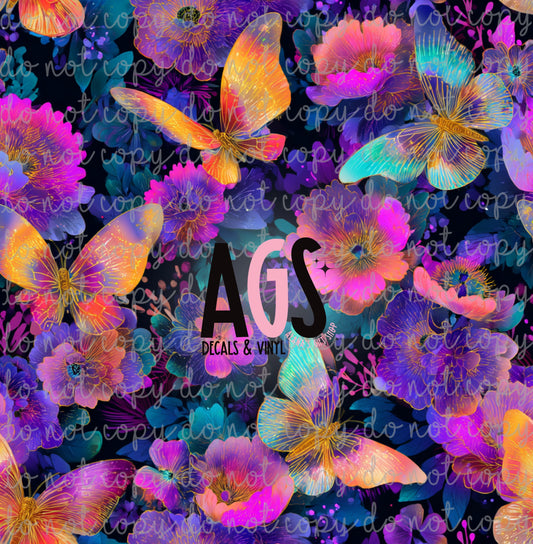 2272 Neon Butterfly Garden