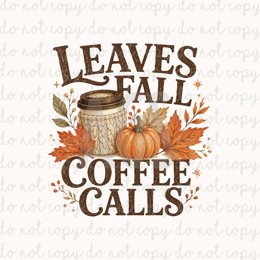 DECAL 268 Leaves Fall Coffee Calls