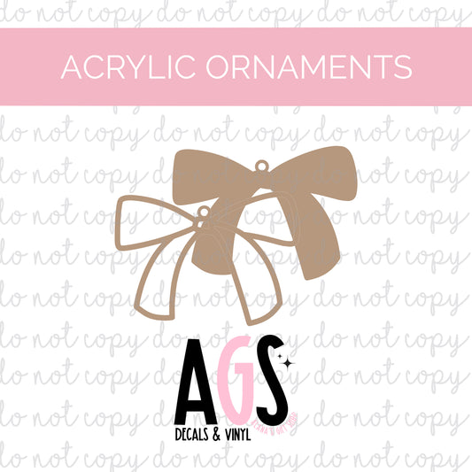 Acrylic Ornament 5 Loop Bow 2 Pack Set (not a shaker)