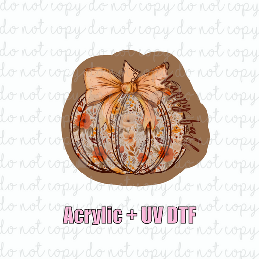ACRYLIC + UVDTF 06 Happy Fall Pumpkin
