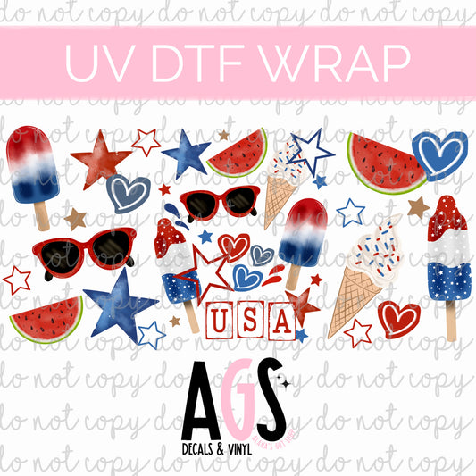 UV DTF WRAP 048 USA Ice Cream