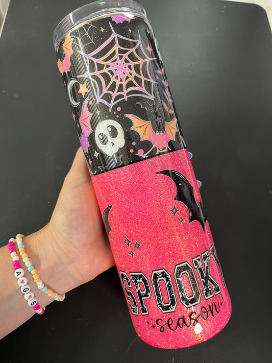 30oz  straight- Spooky Season hot pink -DO NOT ORDER WITH VINYL-