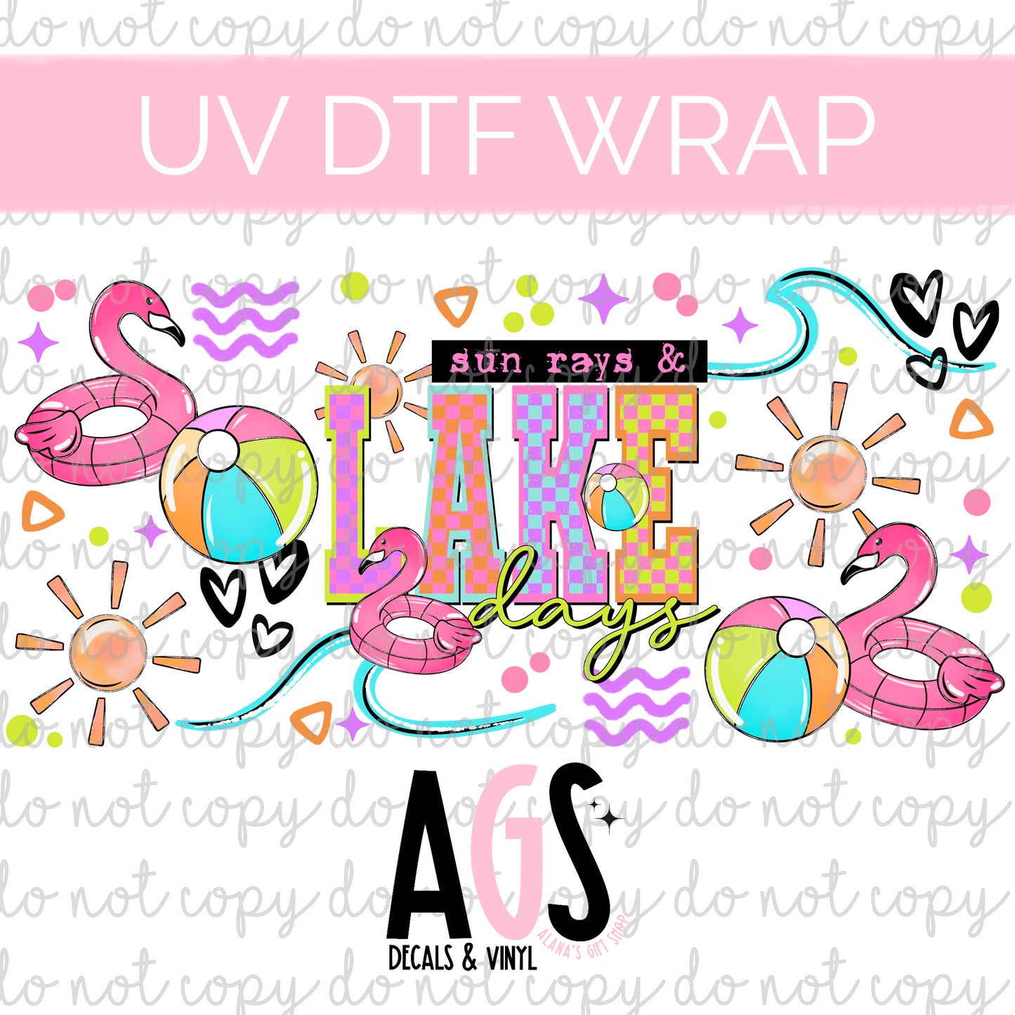 UV DTF WRAP 002 Pool Days - River Days - Lake Days
