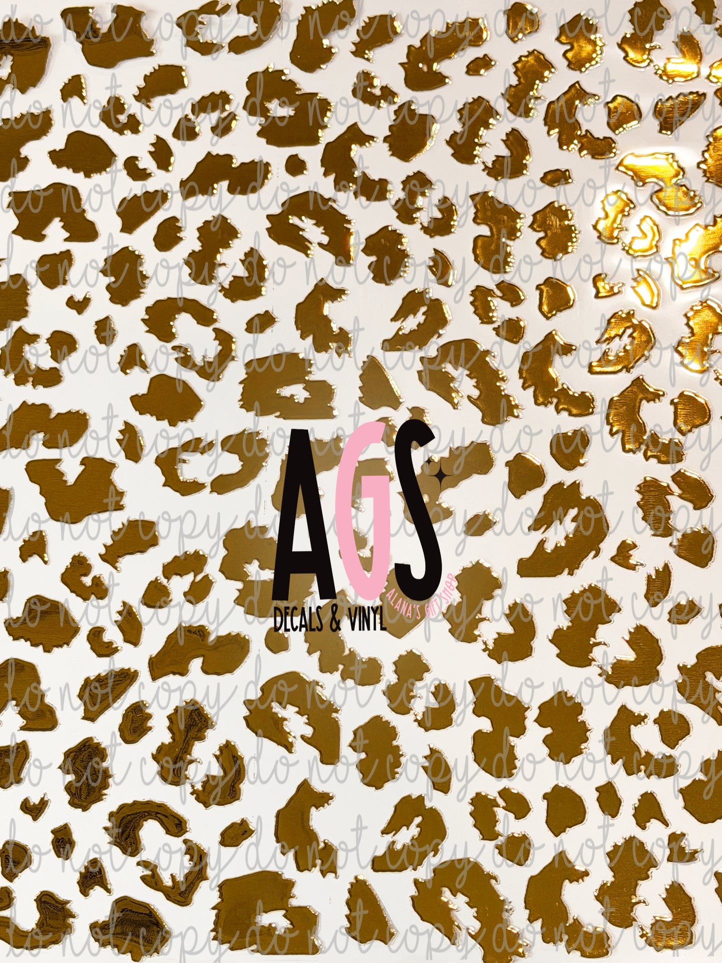 METALLIC UV DTF SHEET 041 Leopard - Gold Metal