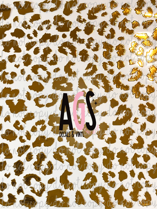 METALLIC UV DTF SHEET 041 Leopard - Gold Metal