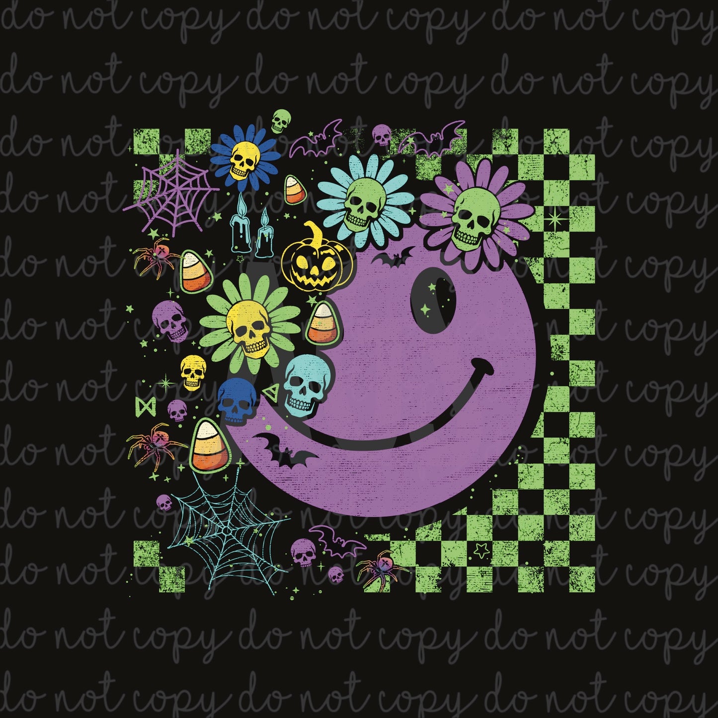 DECAL 260 Spooky Checker Smiley