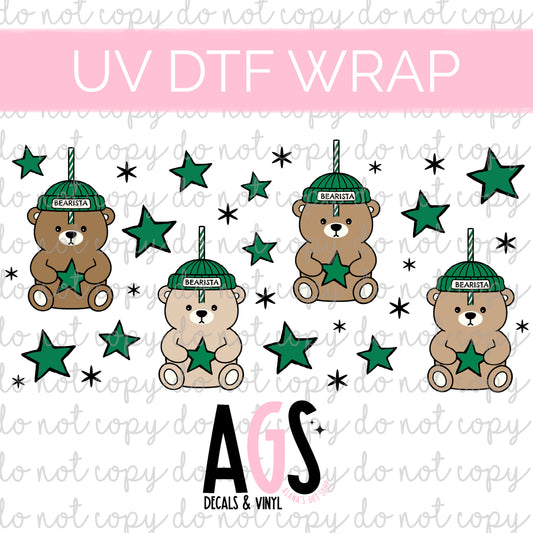 UV DTF WRAP 128 Barista Bear