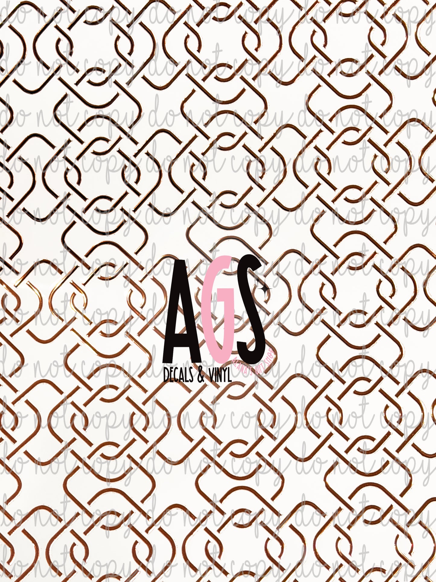 METALLIC UV DTF SHEET 029 Square Chains - Rose Gold