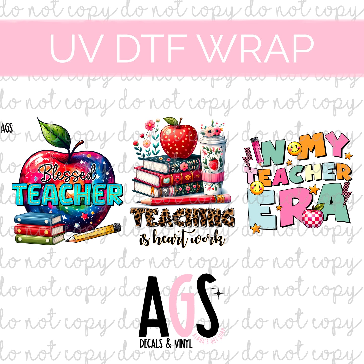 UV DTF WRAP-051 Teacher Era Decals #1