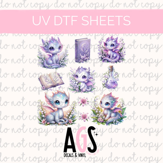 UV DTF SHEET 091 Pastel Dragons