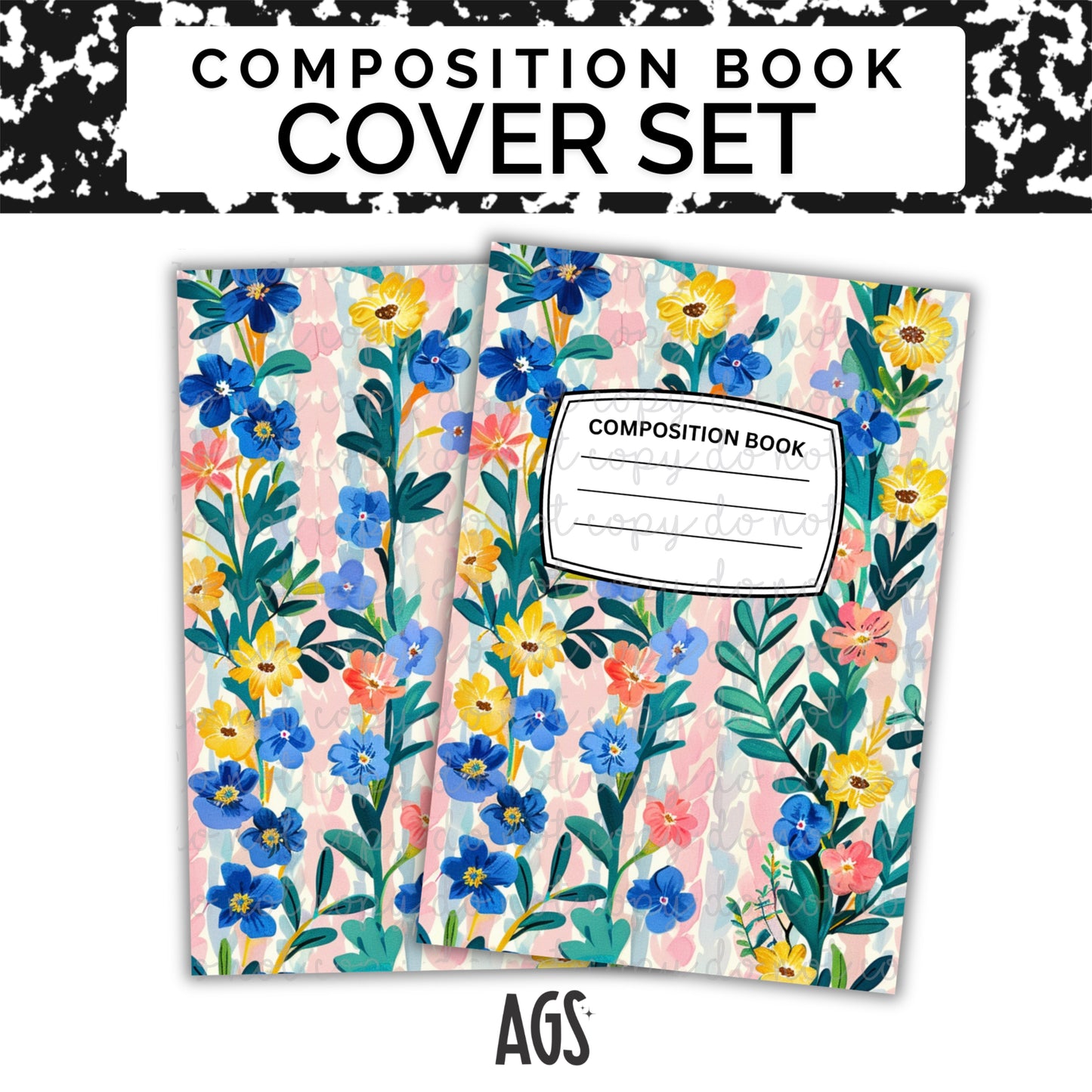 COMPOSITION NOTEBOOK COVER SET - 003 Spring Time Floral