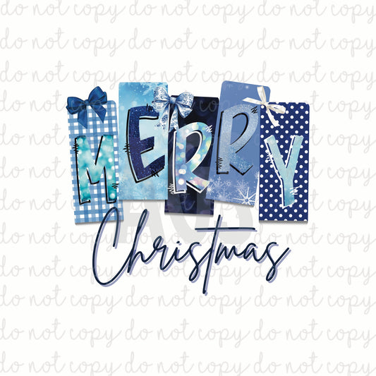 DECAL 078 Merry Christmas Blue