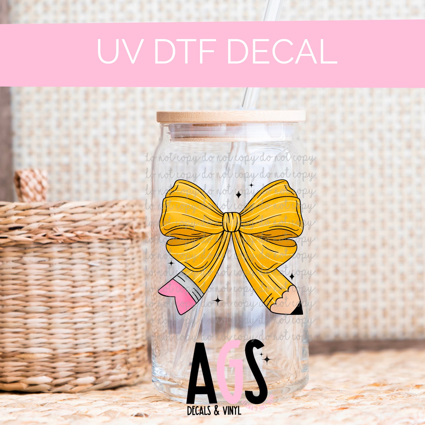 UV DTF DECAL- 046 Pencil Bow