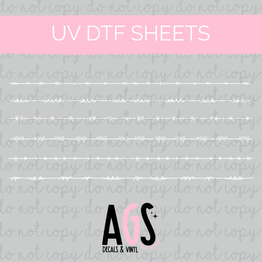 UV DTF SHEET 012 White Doodles