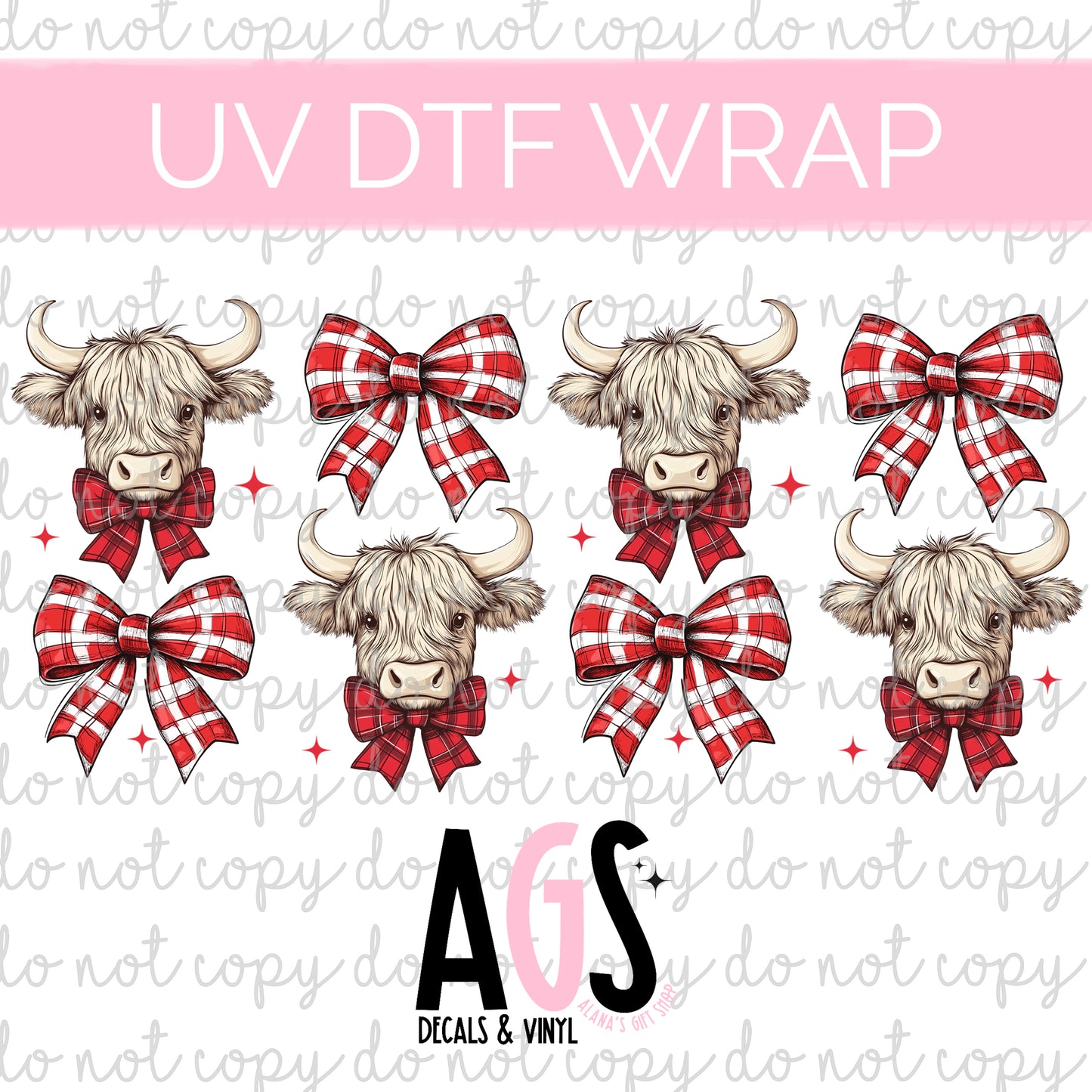 UV DTF WRAP 114 Cows & Bows