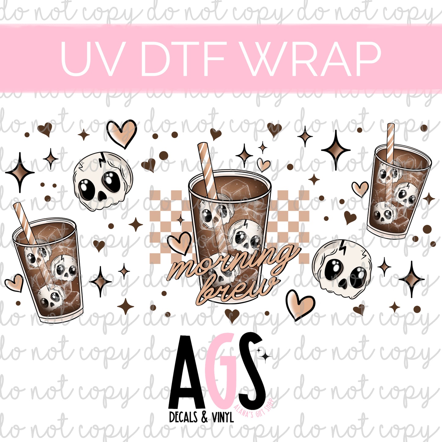 UV DTF WRAP 050 Morning Brew Skellie