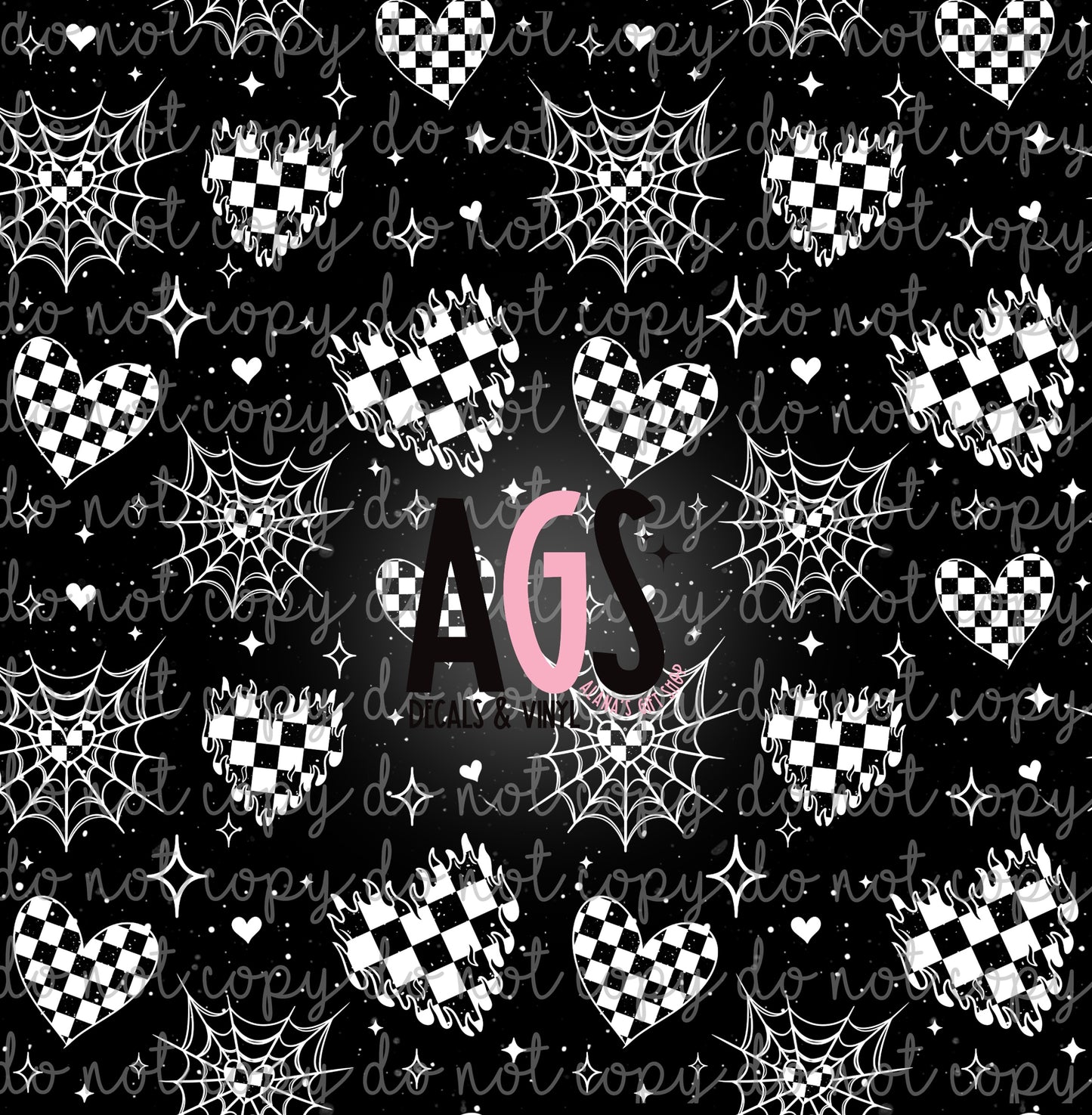 1593 White Checker Hearts