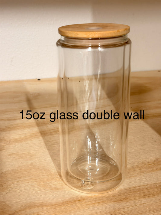 Glass double wall 15oz no brand