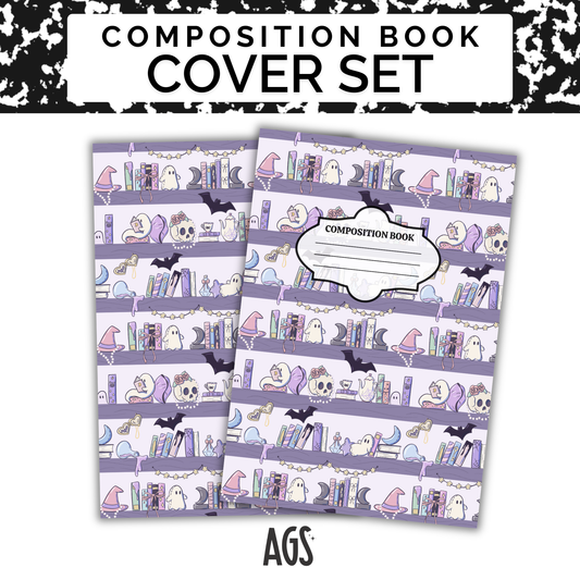 COMPOSITION NOTEBOOK COVER SET - 016 Ghostie’s Library