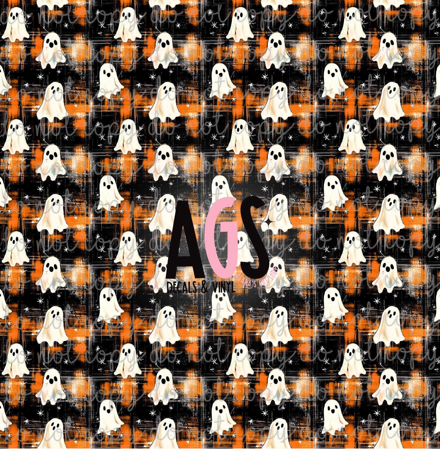 2374 Orange Plaid Ghosts