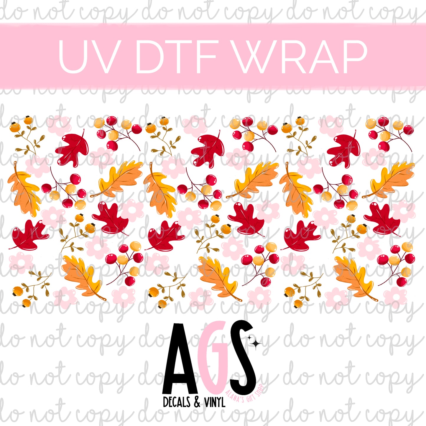 UV DTF WRAP 166 Autumn Leaves & Berries