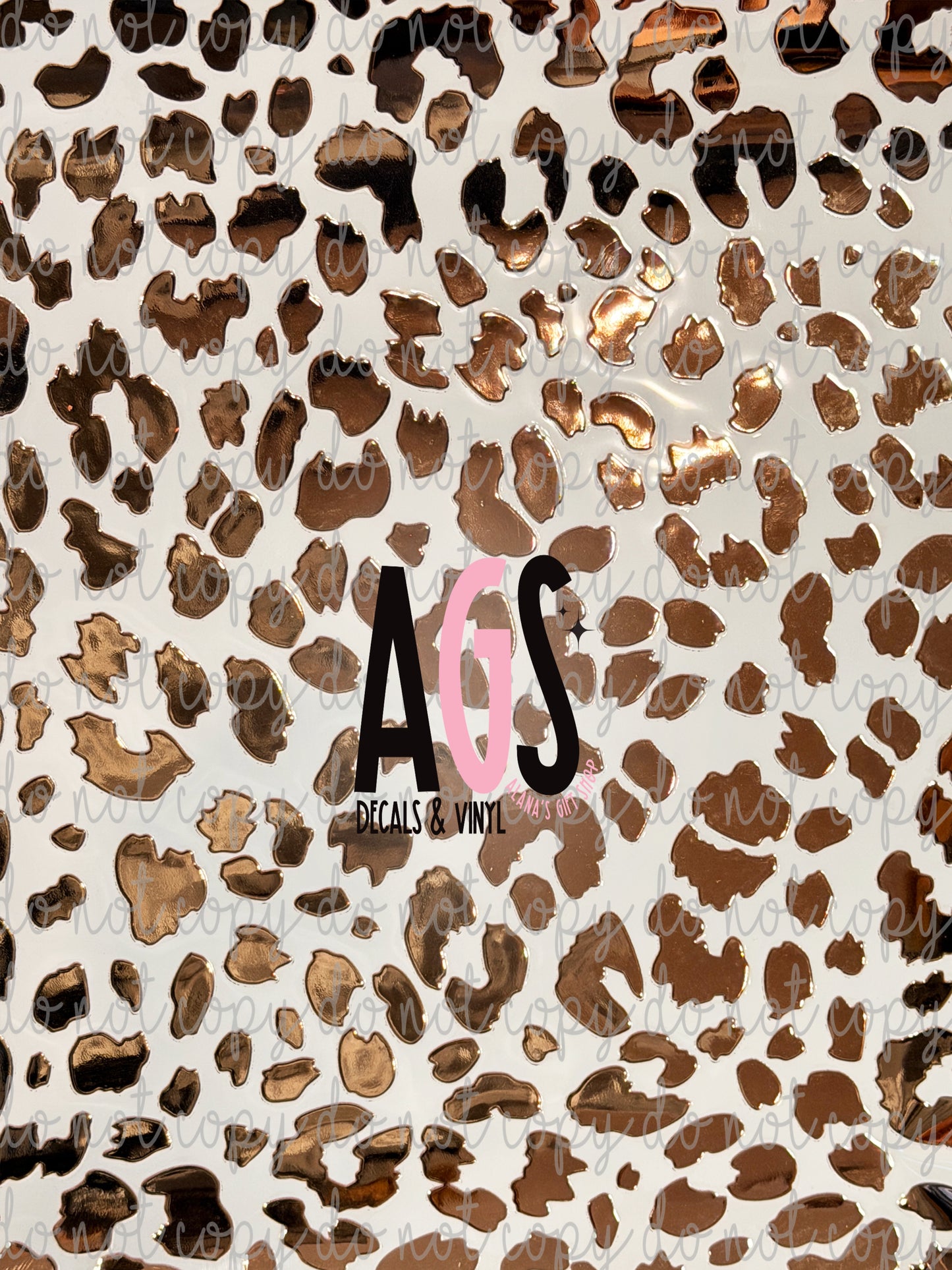 METALLIC UV DTF SHEET 016 Leopard - Rose Gold