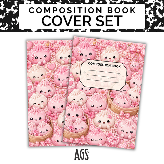 COMPOSITION NOTEBOOK COVER SET - 019 Little Dumplings Pink