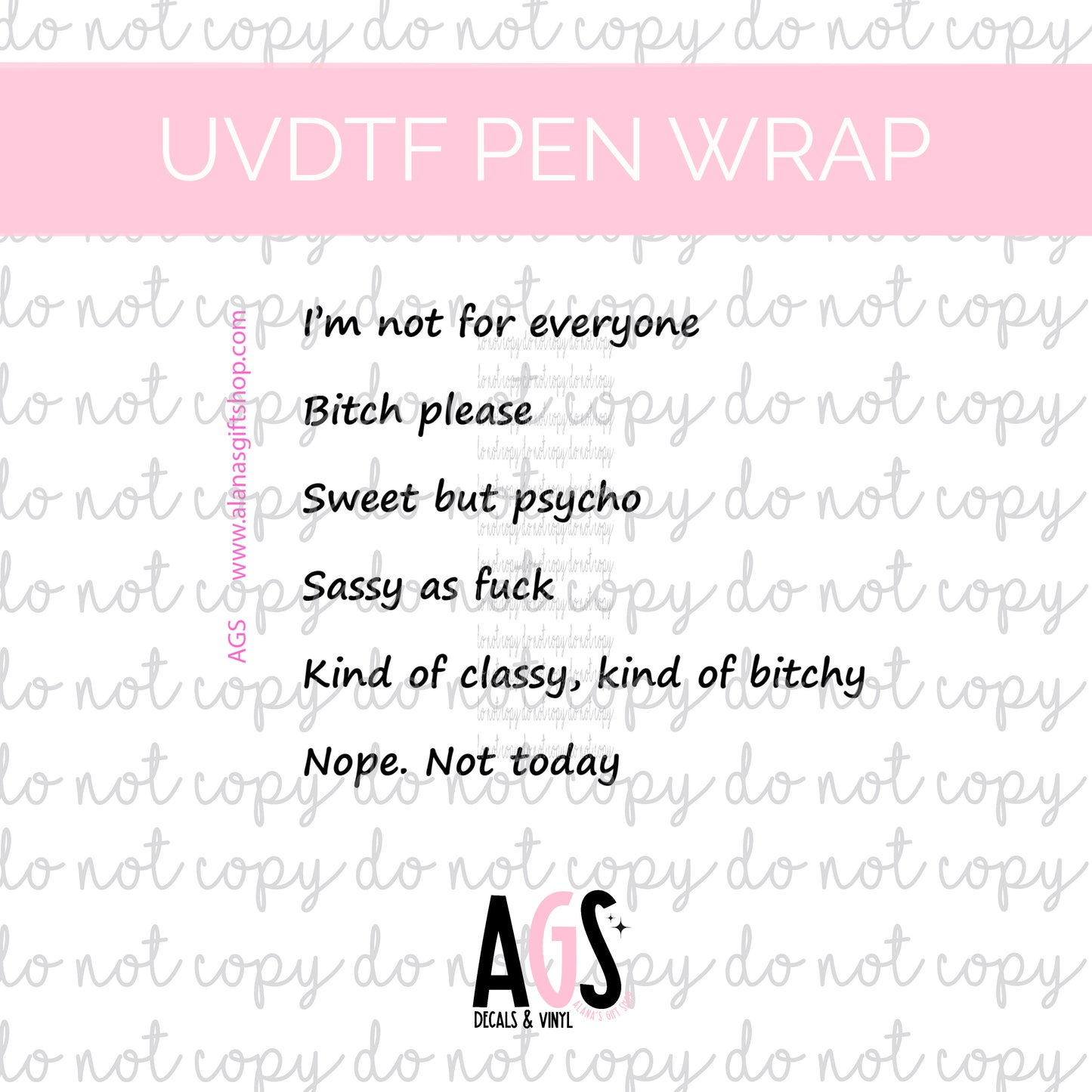 PEN WRAP 032 - Sassy AF Pens