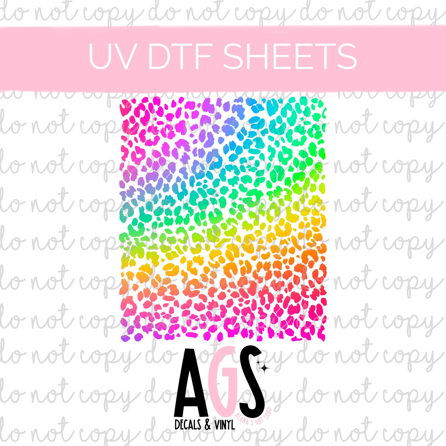 UV DTF SHEET 066 Neon Leopard Print - May UV Sub Box