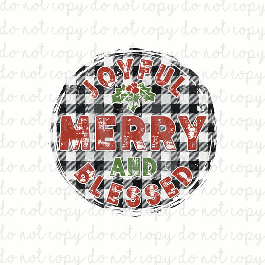 DECAL 196 Joyful Merry & Blessed