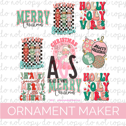 Ornament Maker 7 UVDTF Retro Christmas