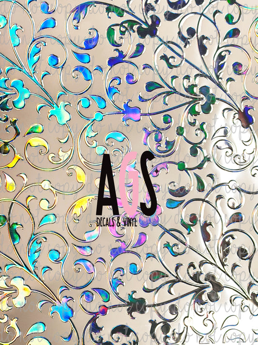 METALLIC UV DTF SHEET 010 Growing Garden - Silver Prism