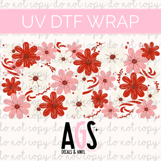 UV DTF WRAP 198 Candycane Floral