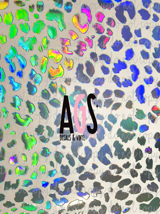 METALLIC UV DTF SHEET 014 Leopard - Silver Prism