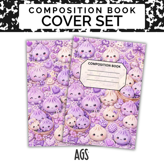 COMPOSITION NOTEBOOK COVER SET - 020 Little Dumplings Lavender