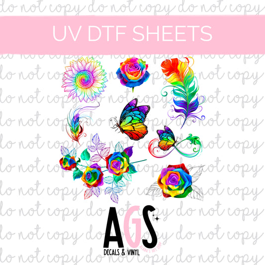 UV DTF SHEET Rainbow Sheet