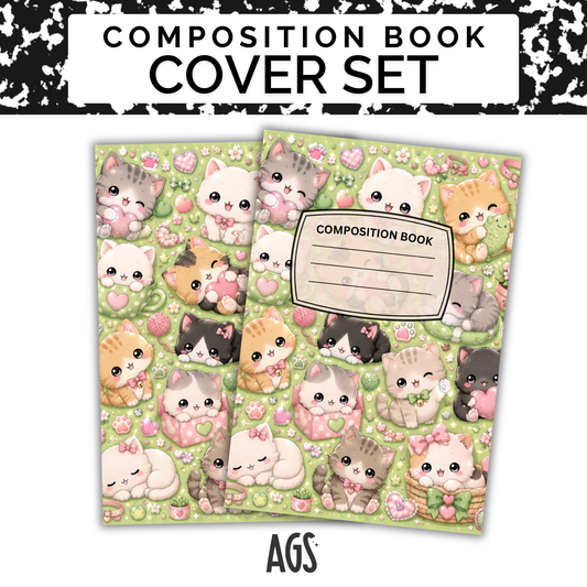 COMPOSITION NOTEBOOK COVER SET - 022 Cute Kitty