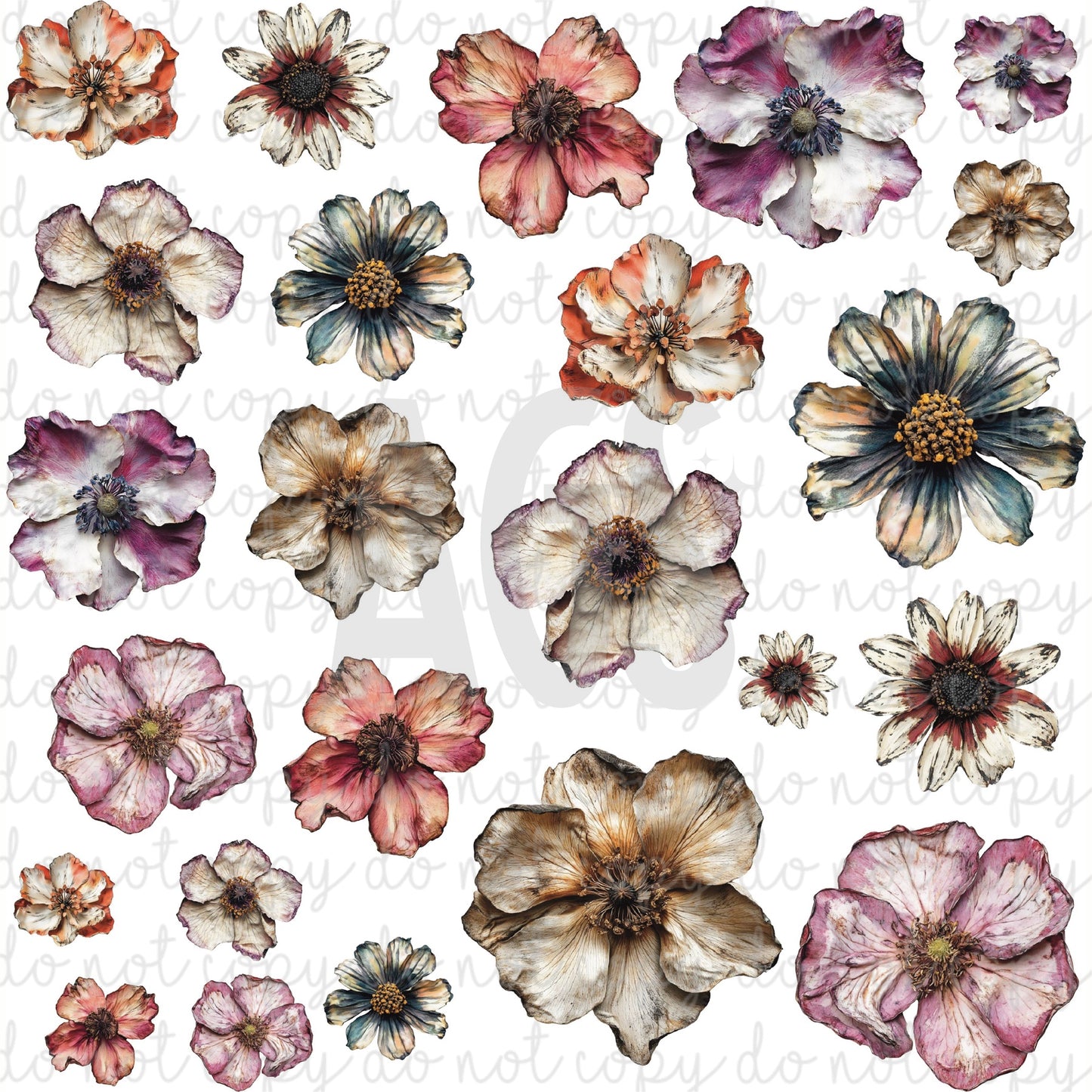 VINYL ELEMENT SHEETS 002 Paper Flowers