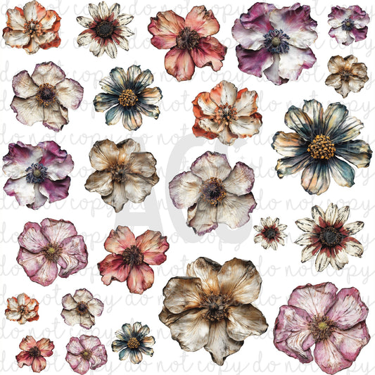 VINYL ELEMENT SHEETS 002 Paper Flowers