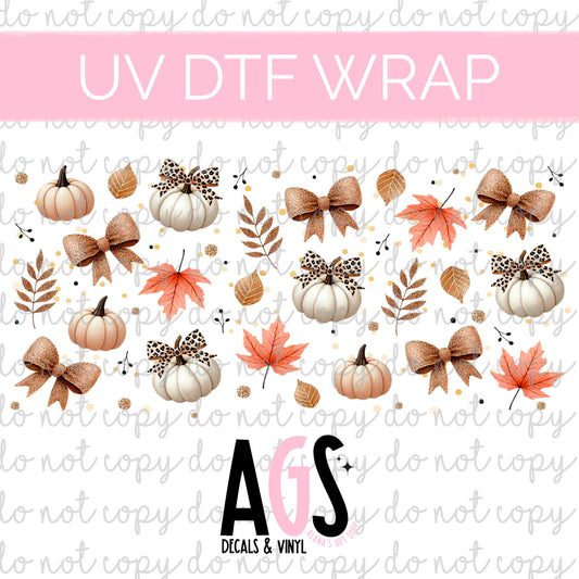 UV DTF WRAP 021 Pumpkin Leaves & Bows