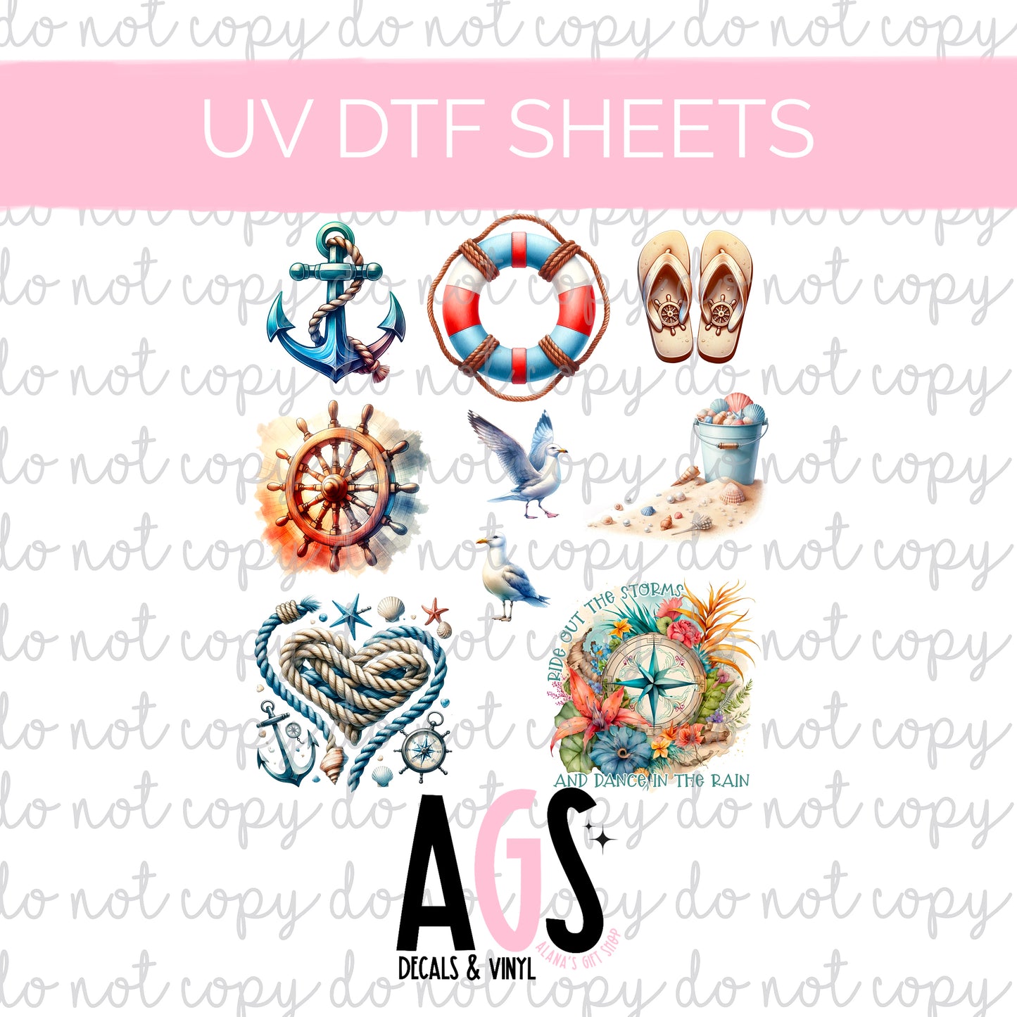 UV DTF SHEET - Classic Nautical