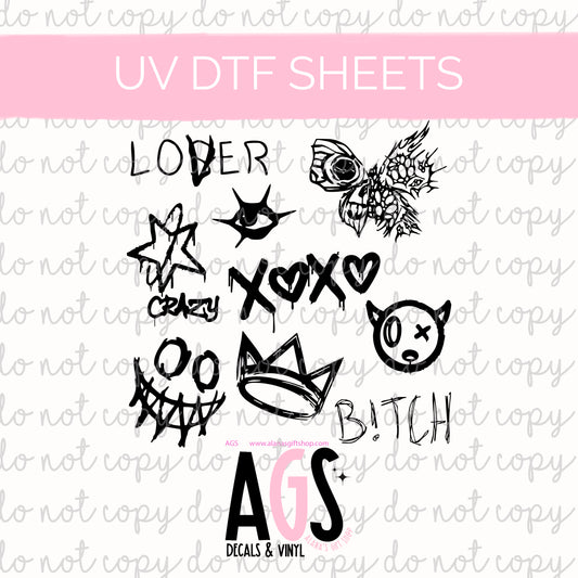 UV DTF SHEET 008 Lover Graffiti