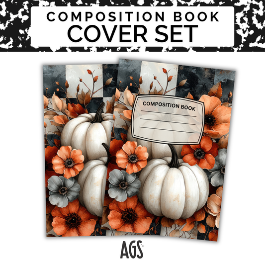 COMPOSITION NOTEBOOK COVER SET - 026 Autumn Lumina Pumpkins
