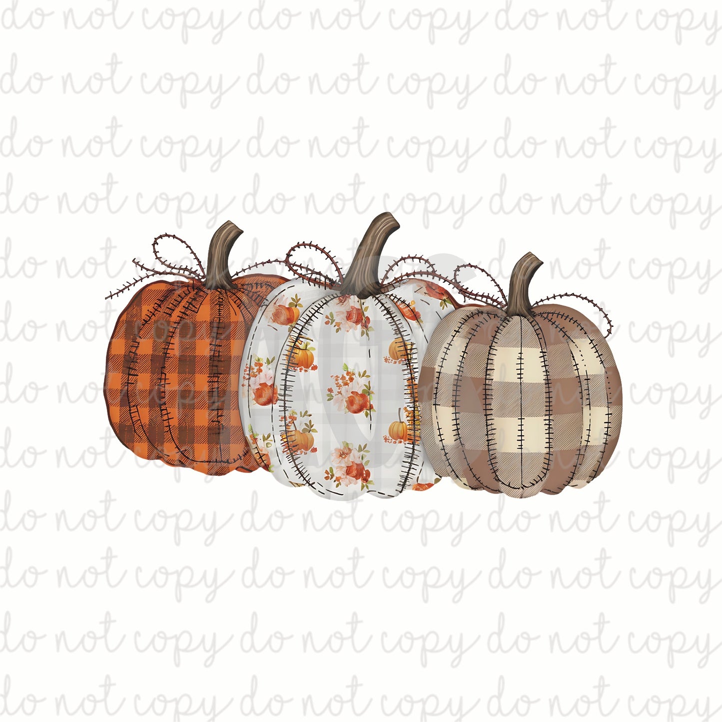 DECAL 215 Stitched Pumpkins - Geaux Glitter Curated