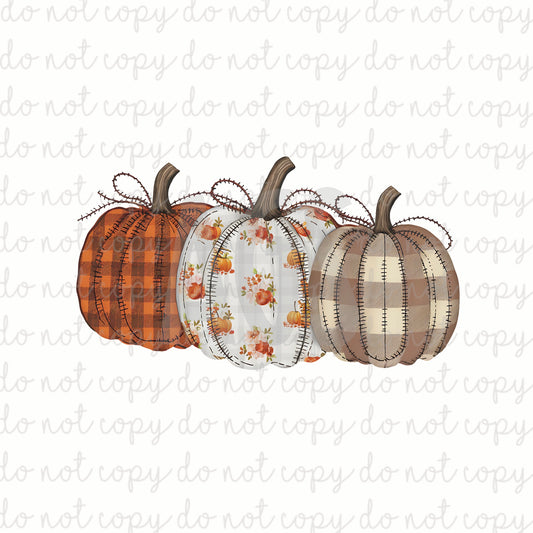 DECAL 215 Stitched Pumpkins - Geaux Glitter Curated
