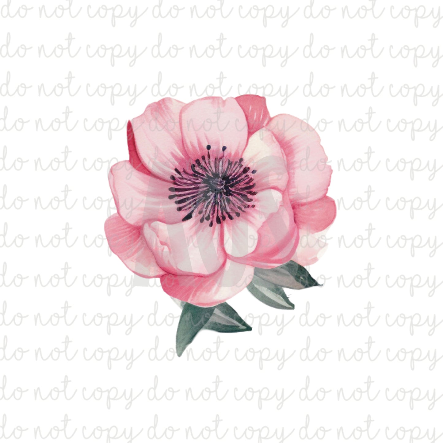DECAL 132 Single Pink Flower